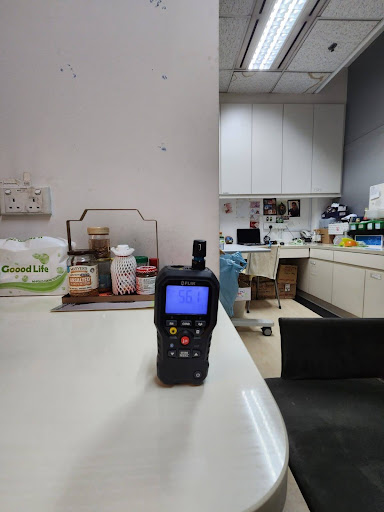 Professional moisture meter reading at a mould inspection