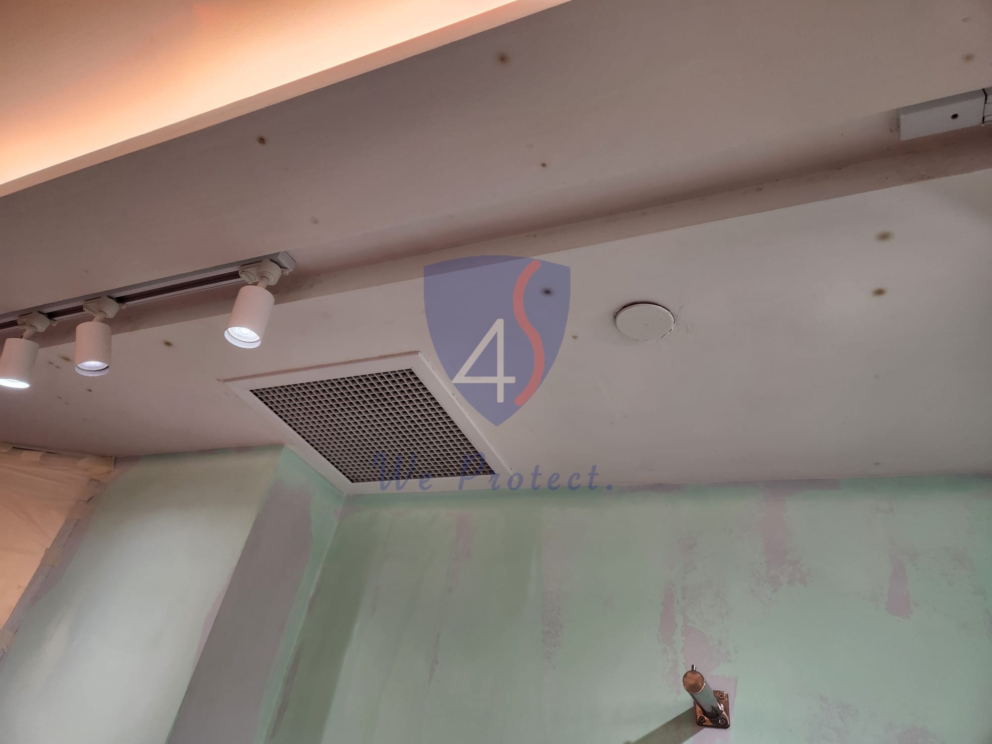Anti-mould protective coating applied to a ceiling by Four Solutions