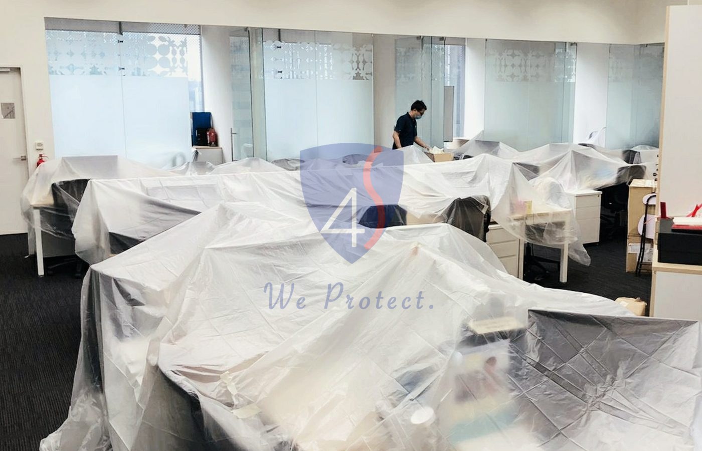 Commercial mould remediation preparation by Four Solutions in Singapore