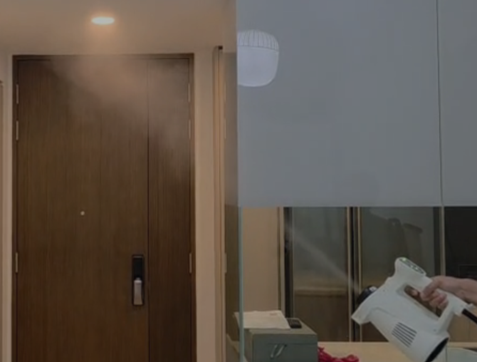 Four Solutions technician carrying out ULV fogging indoors
